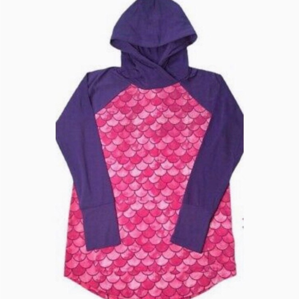 Lularoe Amber Hoodie Pink Mermaid Scales